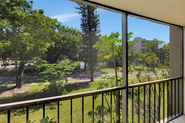 a view of a glass door