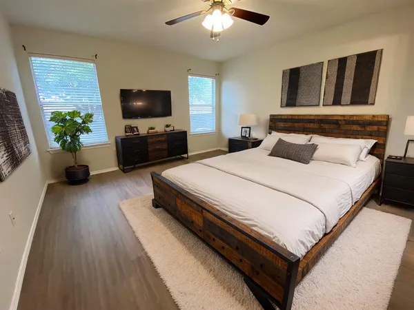 a backyard of a house with lots of green space