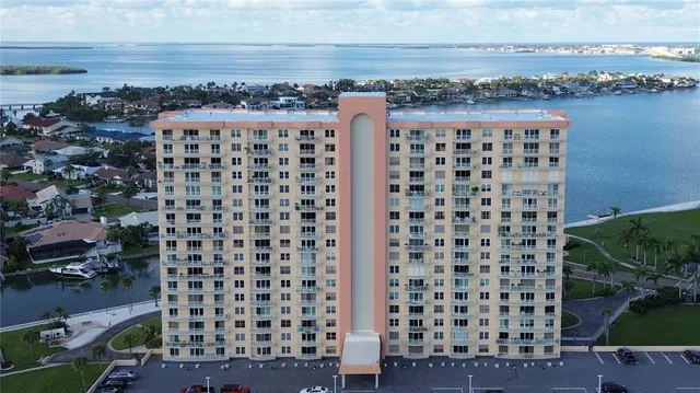 a view of a city with tall buildings