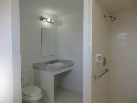 a bathroom with a sink toilet and vanity