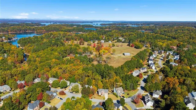 an aerial view of residential building with parking space
