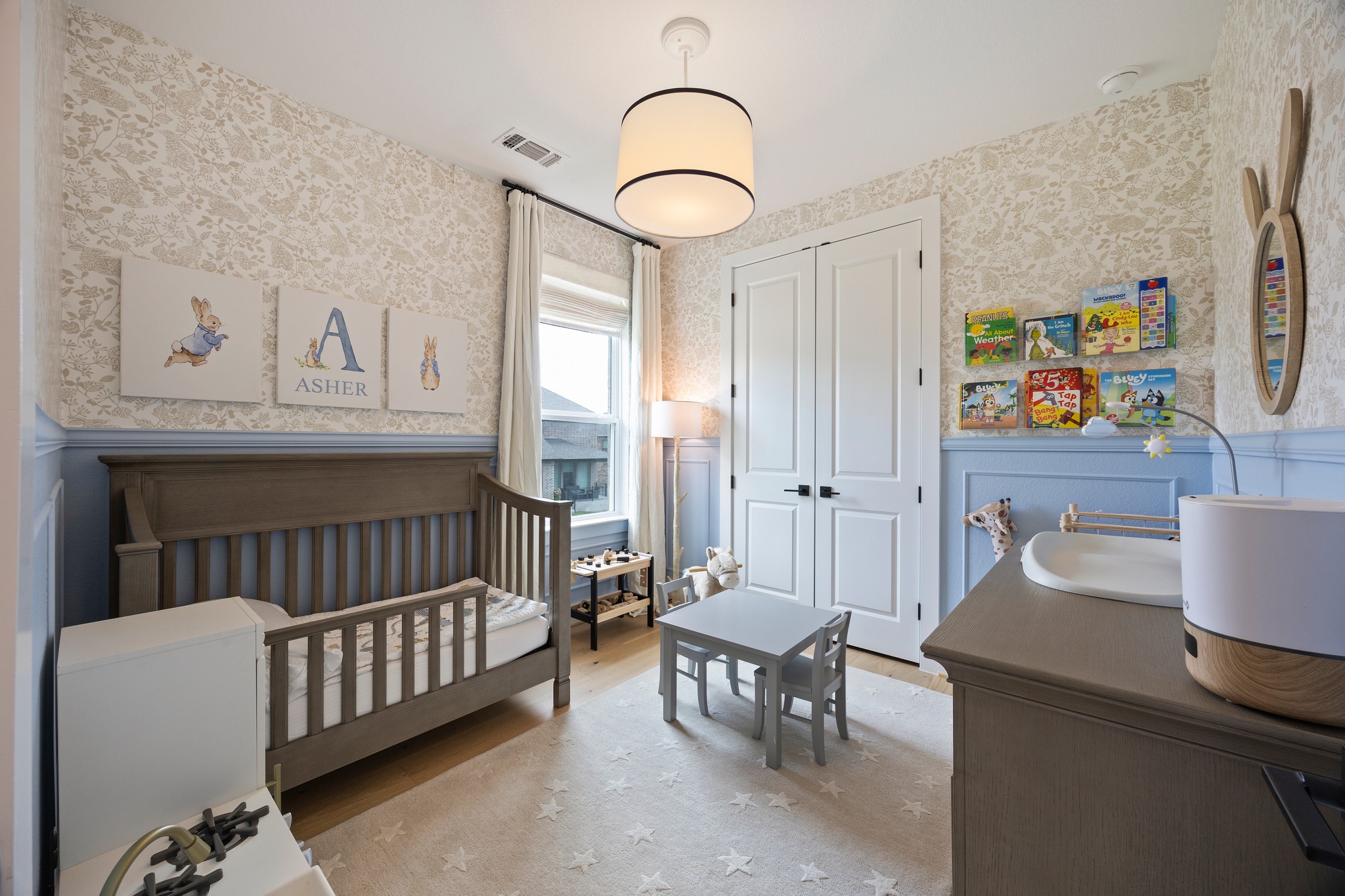 1204 Addison Lane Georgetown, TX 78628 - Photo 19 of 35 This room showcases designer touches like custom wainscoting and boutique wallpaper, proving that every corner of this home has been meticulously curated.