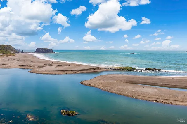 a view of a water with outside view