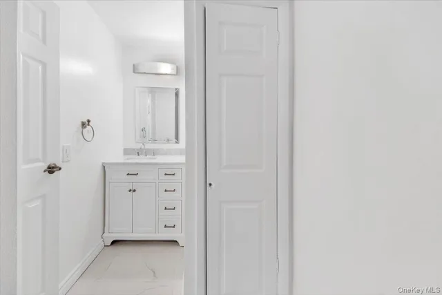 a view of a bathroom with a sink