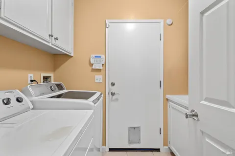 a room with a washer and dryer