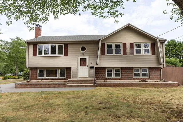 a house view with a garden space