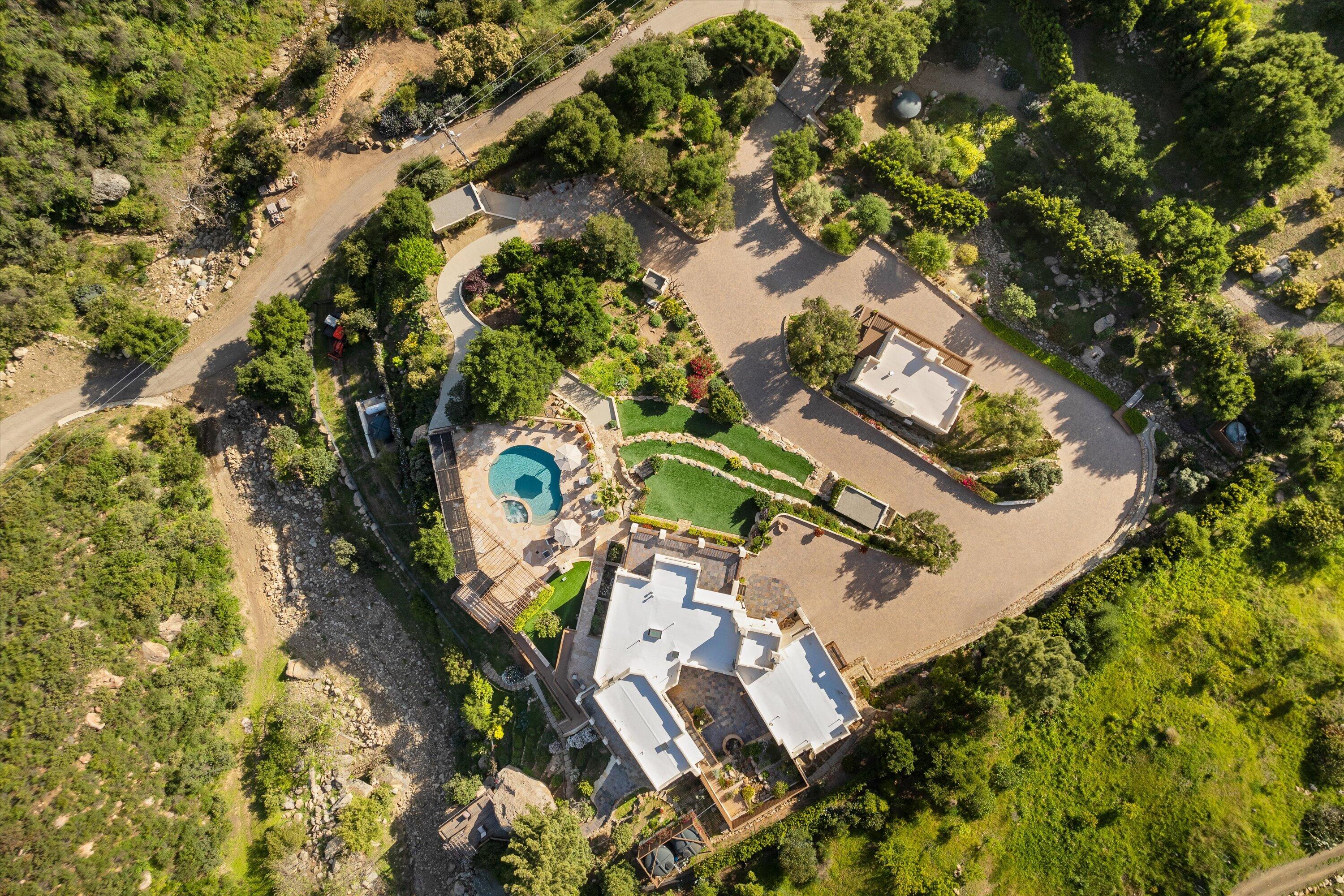 1090 Toro Canyon Road Santa Barbara, CA 93108 - Photo 19 of 59 an aerial view of a house with yard swimming pool and outdoor seating
