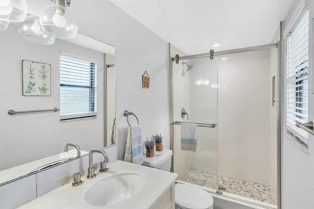 a view of a big yard with palm trees