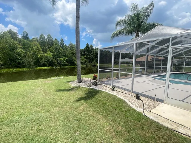 a view of a park with a slide