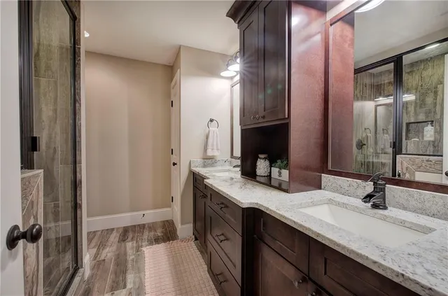 a backyard of a house with lots of green space