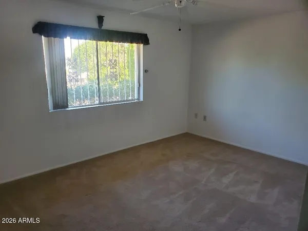 an empty room with a window