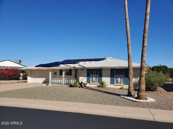 a front view of a building with street