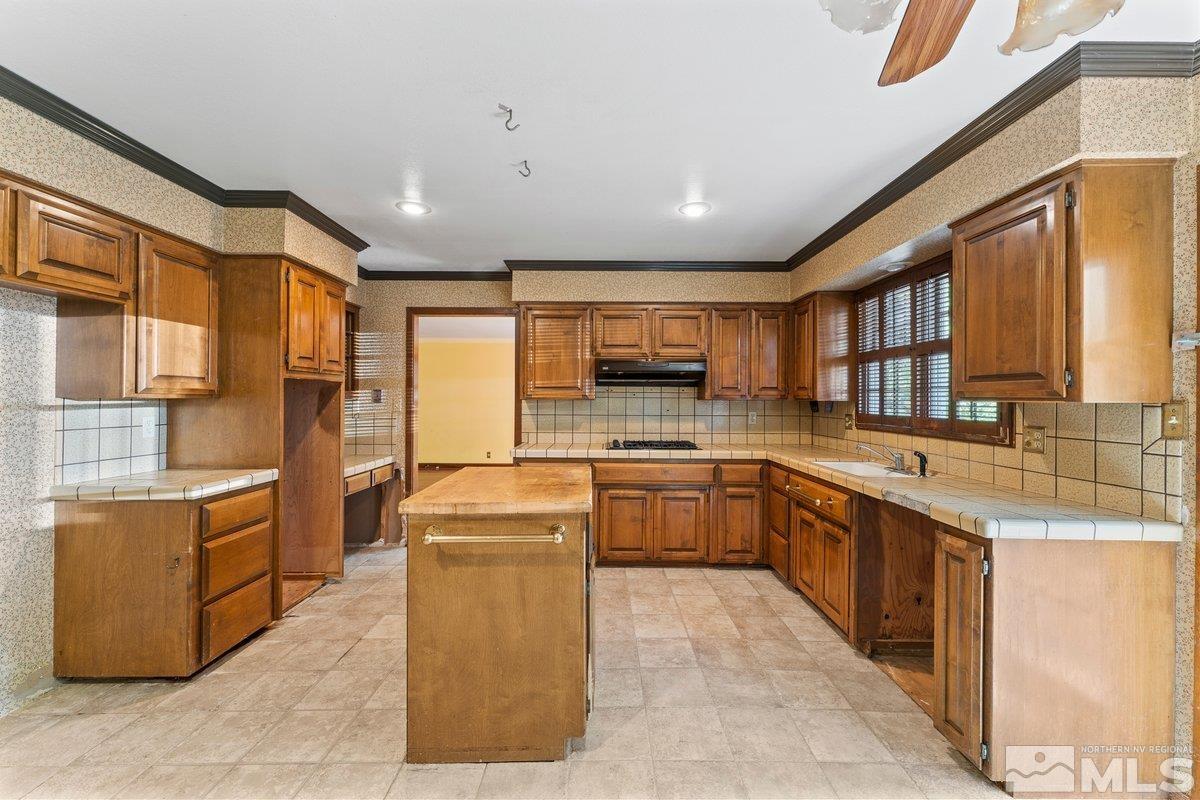 1120 Monroe Street Reno, NV 89509 - Photo 12 of 27 a large kitchen with stainless steel appliances granite countertop a large stove a sink dishwasher and a refrigerator
