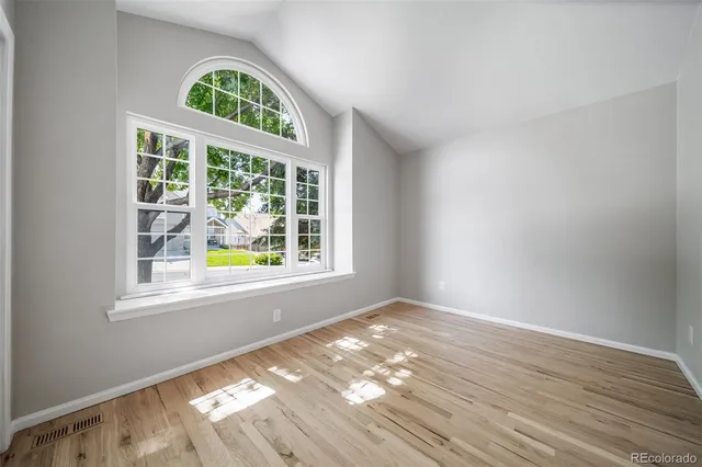 an empty room with a window