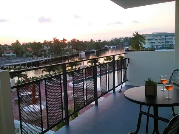 a view of city from a balcony