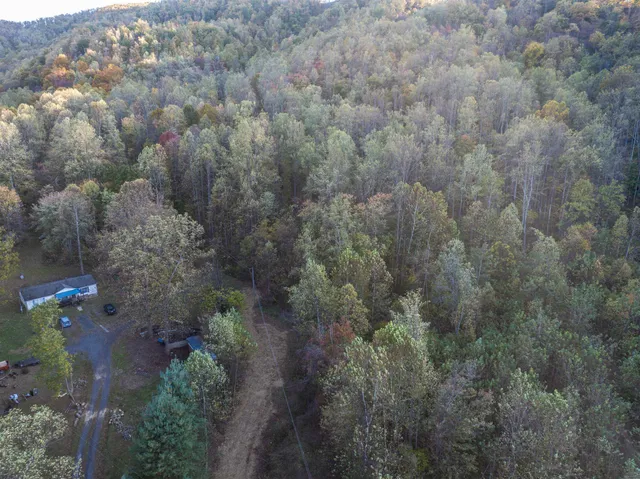 a view of a lush green hillside and a building
