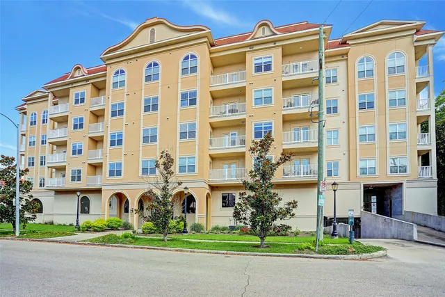 front view of building with a street