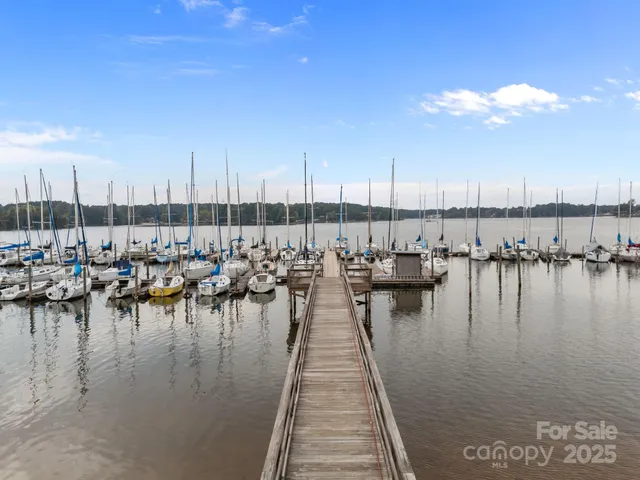 an aerial view of a house with lake view
