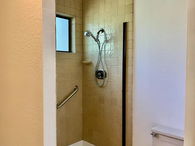 a bathroom with a shower