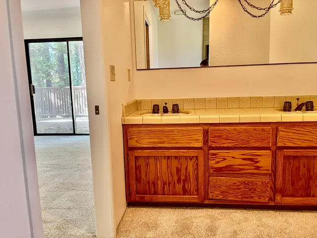 a view of a kitchen with an entryway