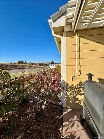a view of a balcony with an outdoor space