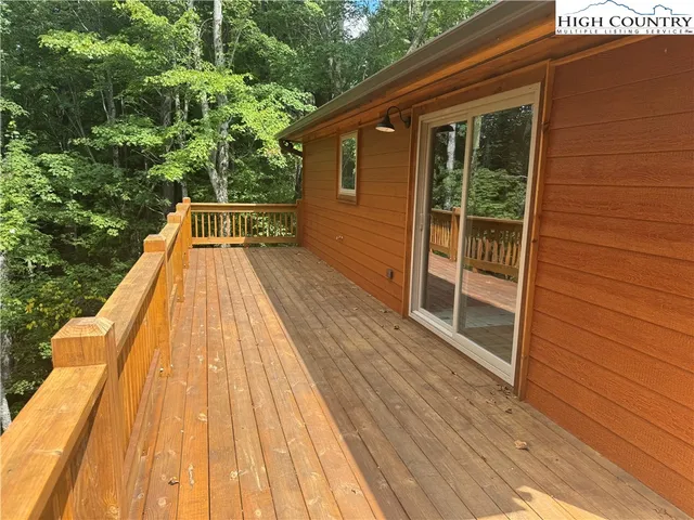 a view of wooden deck