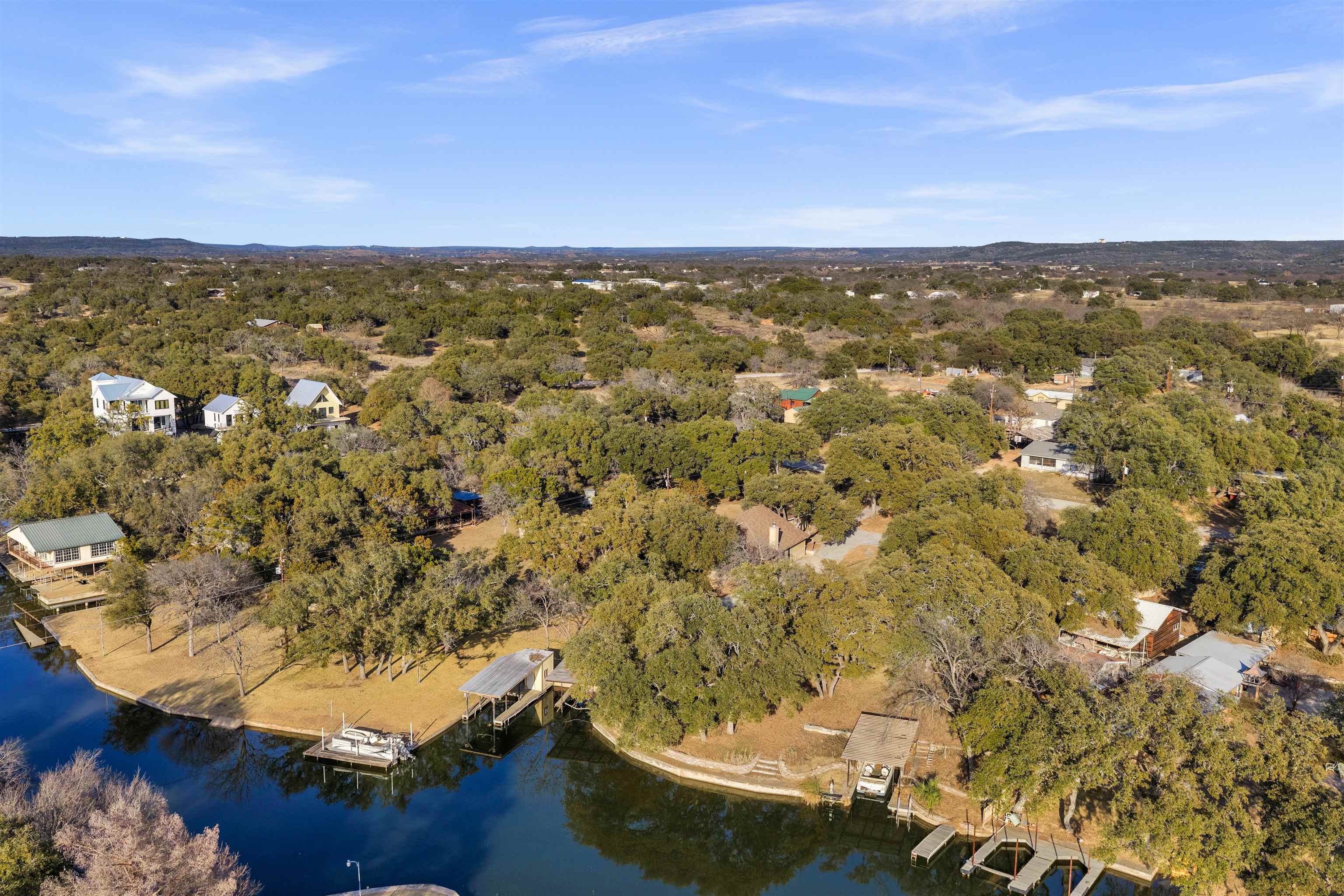 227 Watkins Point Kingsland, TX 78639 - Photo 28 of 30 an aerial view of residential houses with outdoor space
