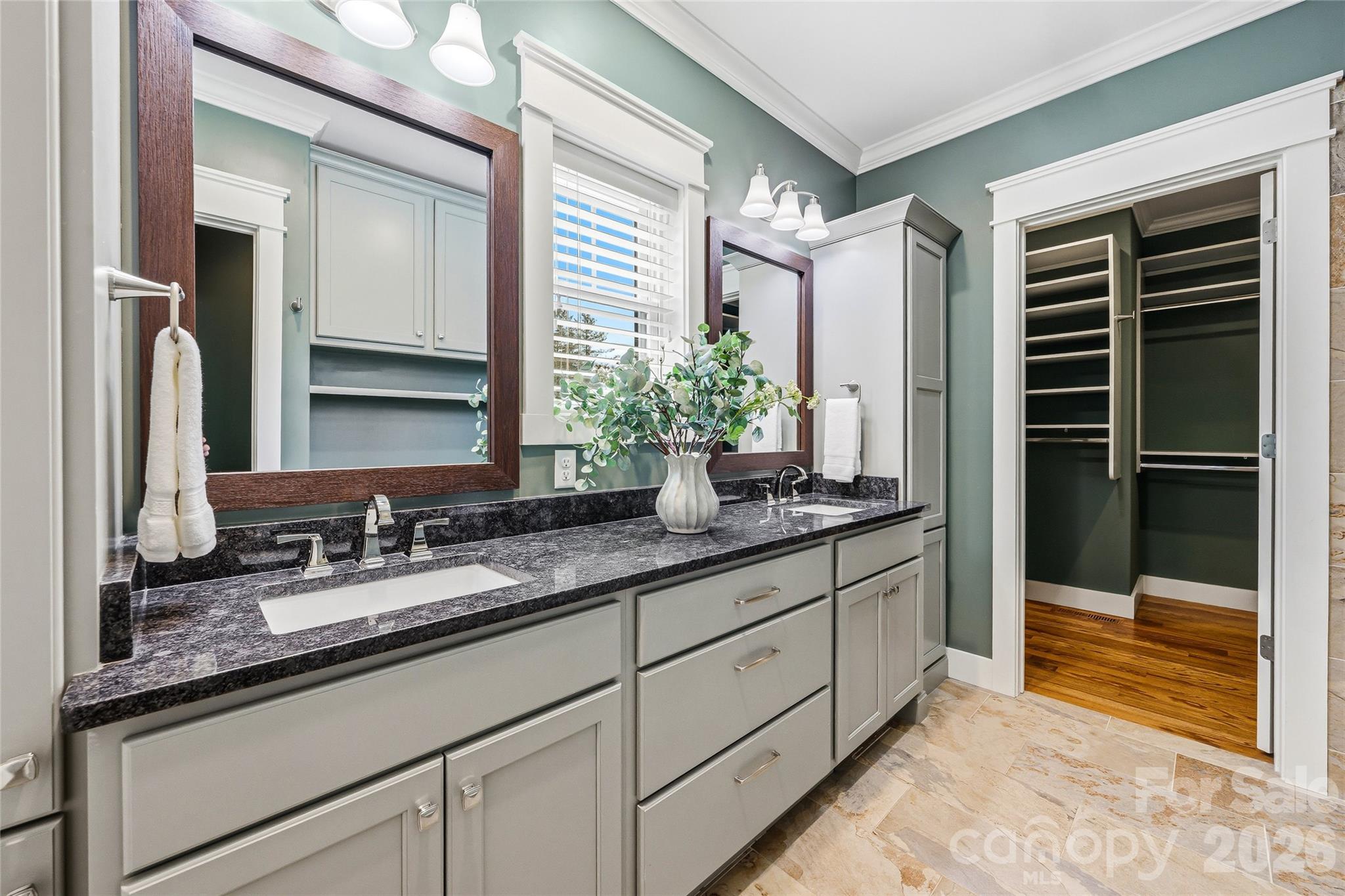 30 Still Creek Loop Fairview, NC 28730 - Photo 17 of 45 a bathroom with a double vanity sink and a mirror