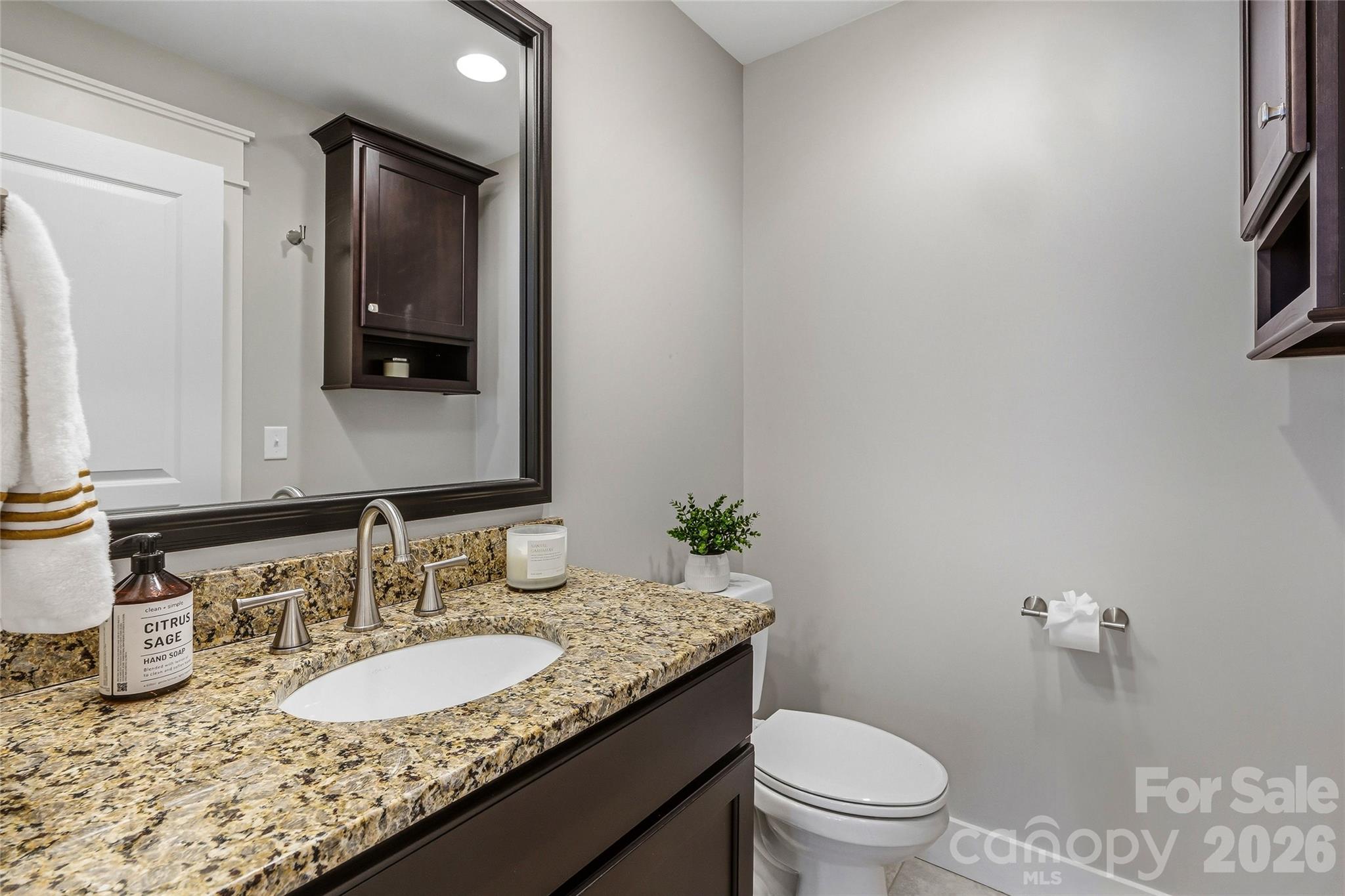 30 Still Creek Loop Fairview, NC 28730 - Photo 29 of 45 a bathroom with a granite countertop sink and a mirror