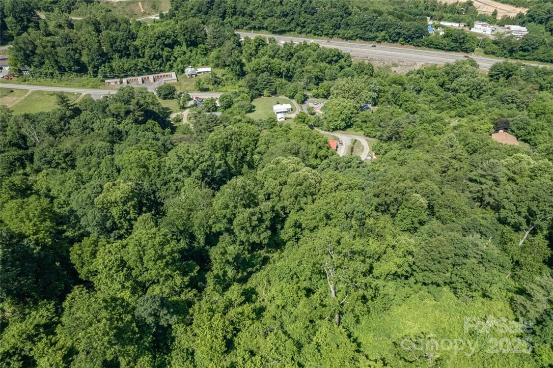 415 Weaverville Road Asheville, NC 28804 - Photo 41 of 47 an aerial view of residential house with outdoor space and trees all around