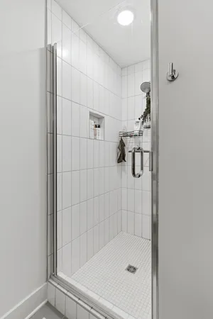 a bathroom with a shower