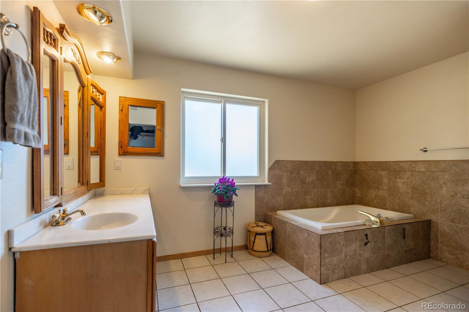 109 Heide Road Shawnee, CO 80475 - Photo 15 of 26 a bathroom with a tub sink and mirror