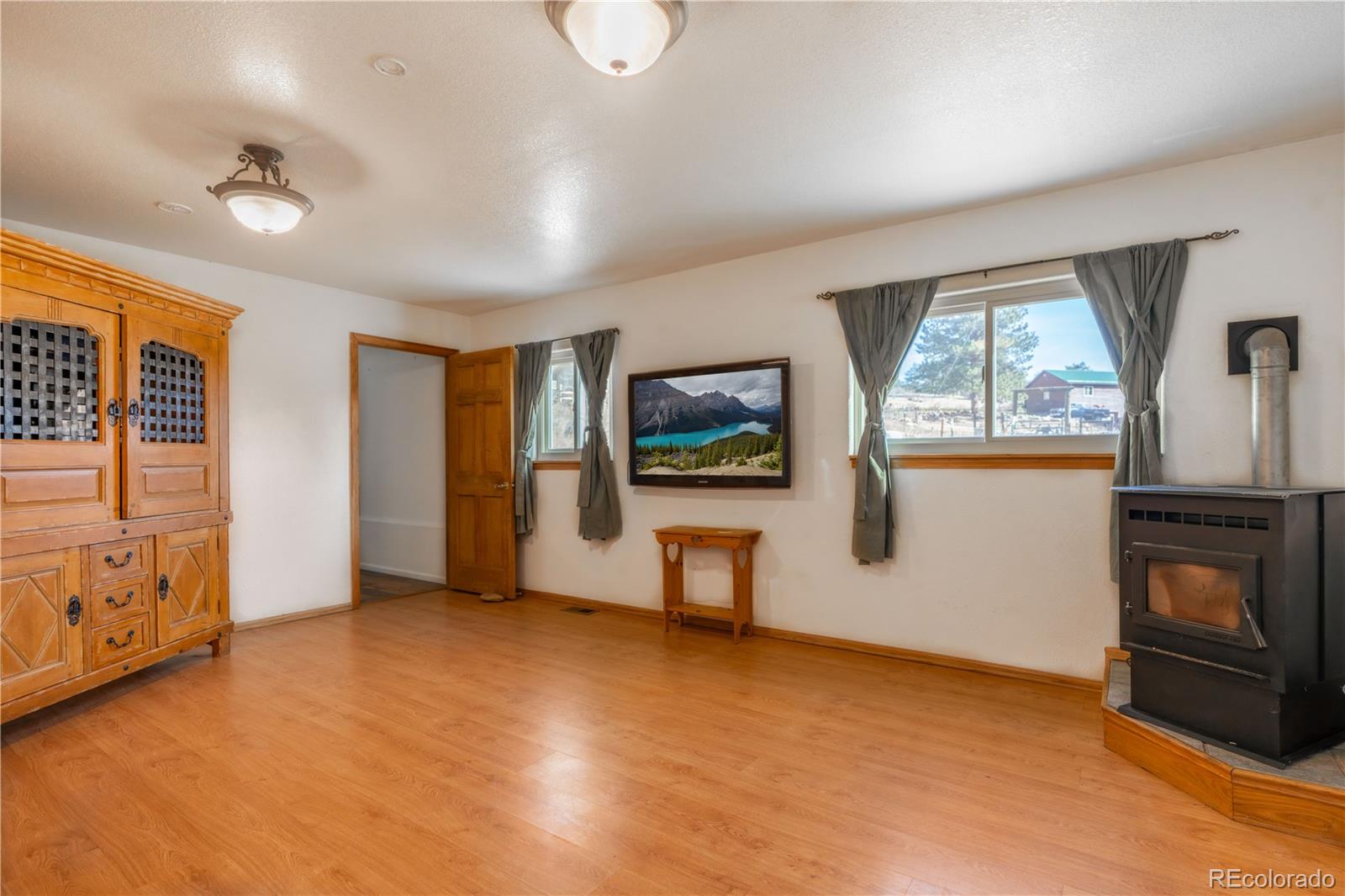 109 Heide Road Shawnee, CO 80475 - Photo 8 of 26 a view of a livingroom with furniture window and a fireplace