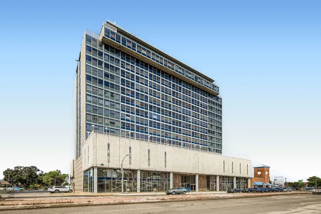 a front view of a building