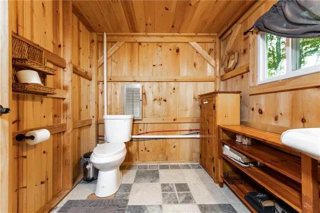 a bathroom with a sink a toilet and a shower