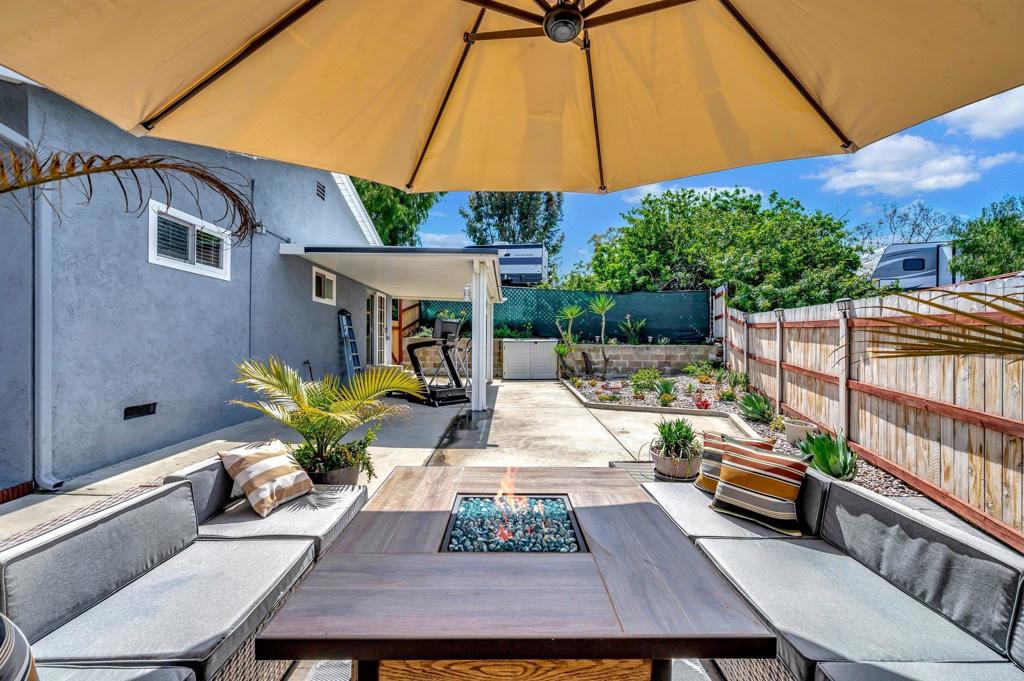 1601 Pepper Drive El Cajon, CA 92021 - Photo 31 of 31 a view of a patio with table and chairs under an umbrella