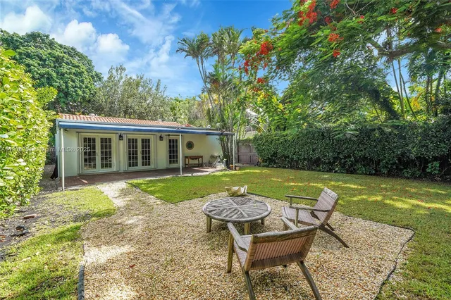 a view of a house with swimming pool and a yard