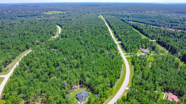 a view of a green field with lots of bushes
