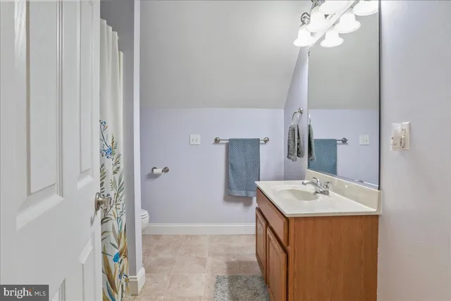 a view of an outdoor space and mountain view