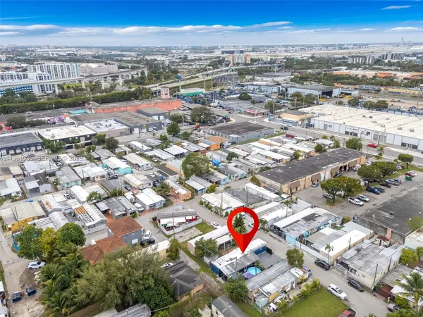 an aerial view of a city