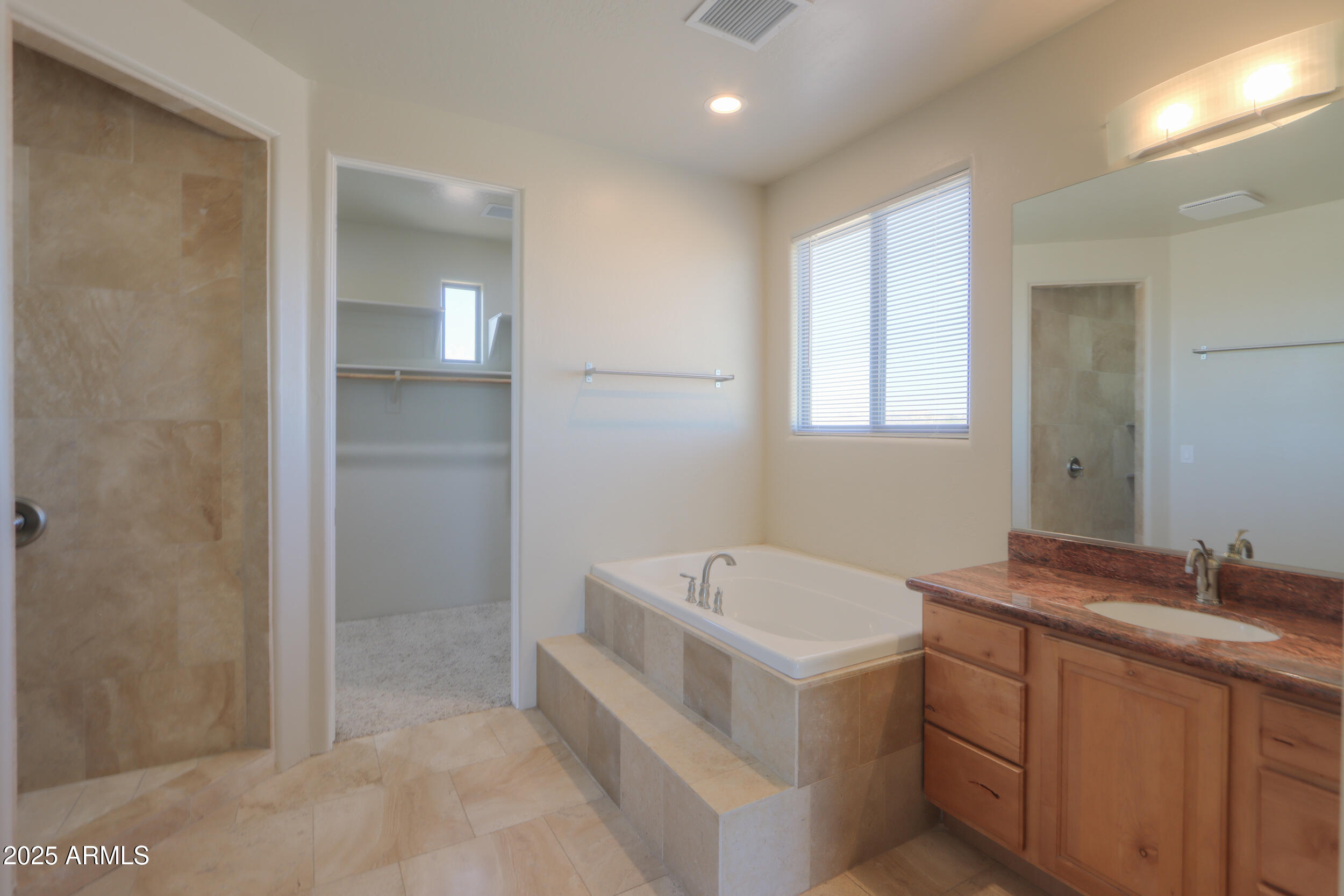 53304 West Barnes Road Maricopa, AZ 85139 - Photo 34 of 75 a bathroom with a tub sink and mirror