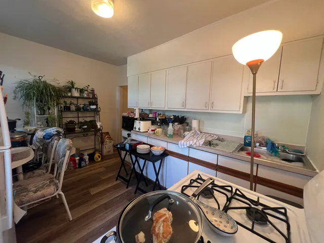 a view of a hallway with workspace