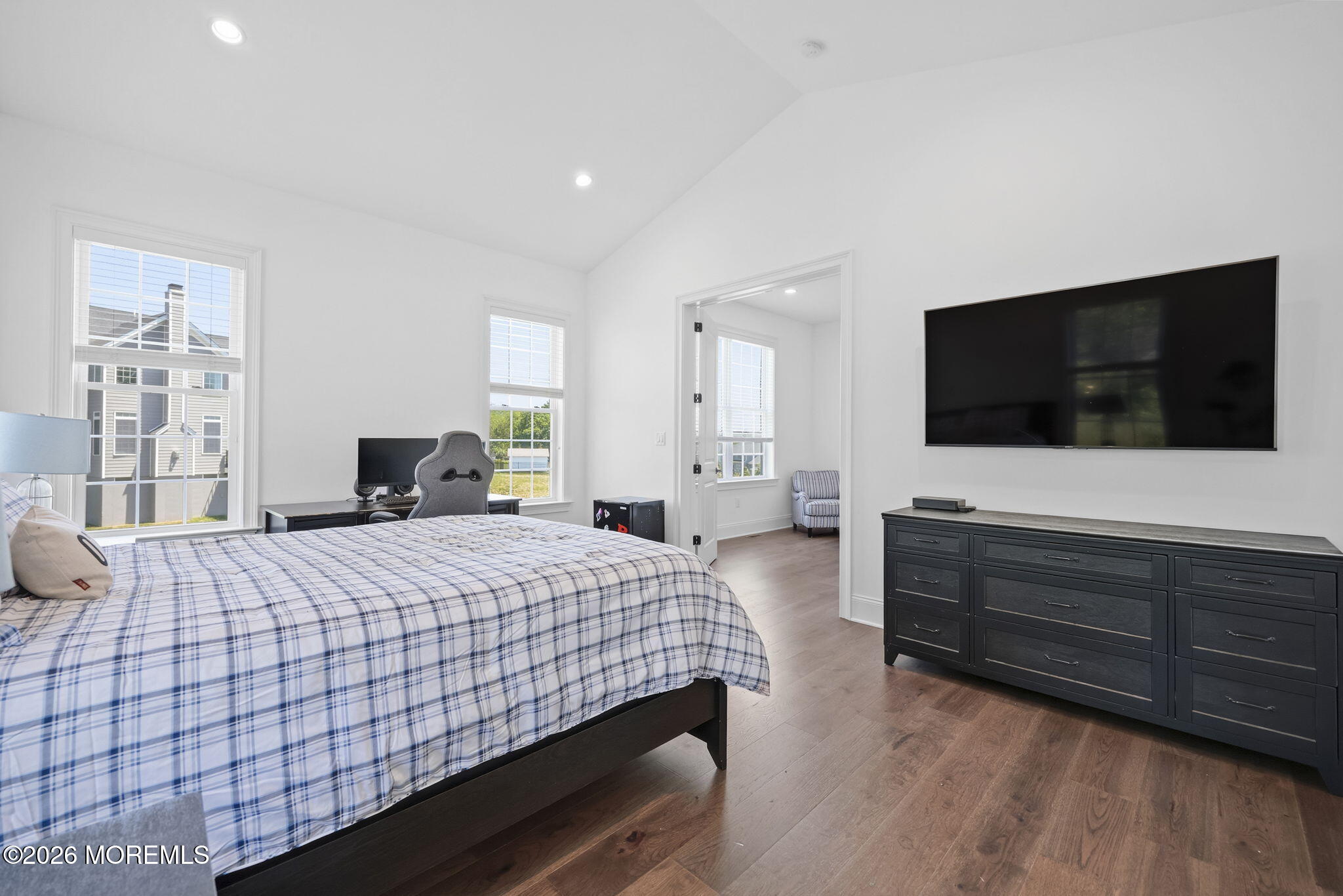 66 Windermere Road Lincroft, NJ 07738 - Photo 30 of 48 a bedroom with a bed and a flat screen tv
