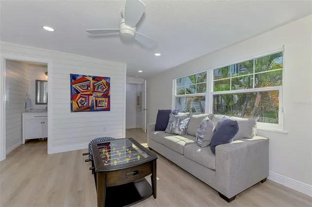 a living room with furniture