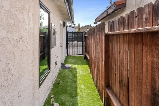 a backyard of the house