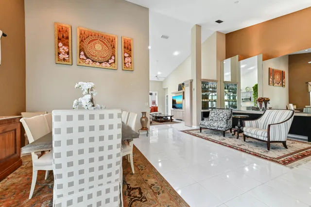 a living room with furniture and a couch