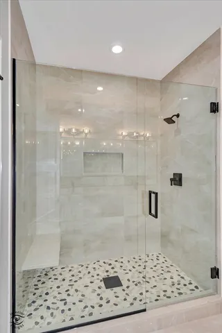a bathroom with a shower