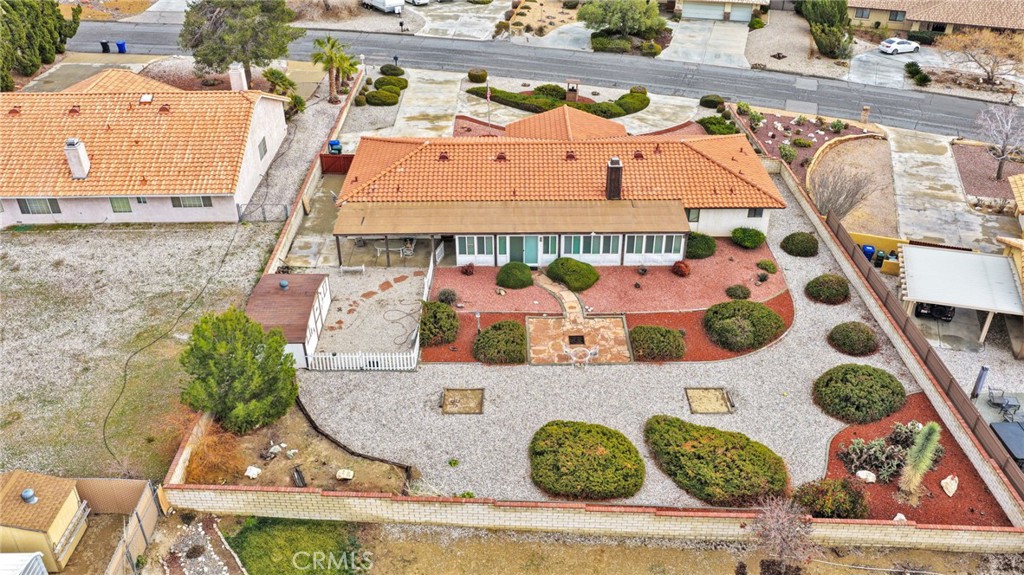 16224 Olalee Road Apple Valley, CA 92307 - Photo 42 of 48 an aerial view of a house with a swimming pool