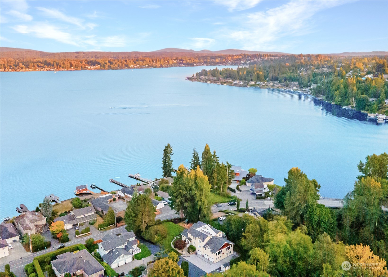 1726 Vernon Road Lake Stevens, WA 98258 - Photo 14 of 40 an aerial view of a houses with a lake view