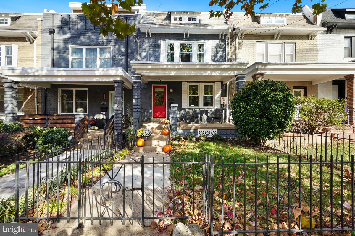 front view of a building with a porch
